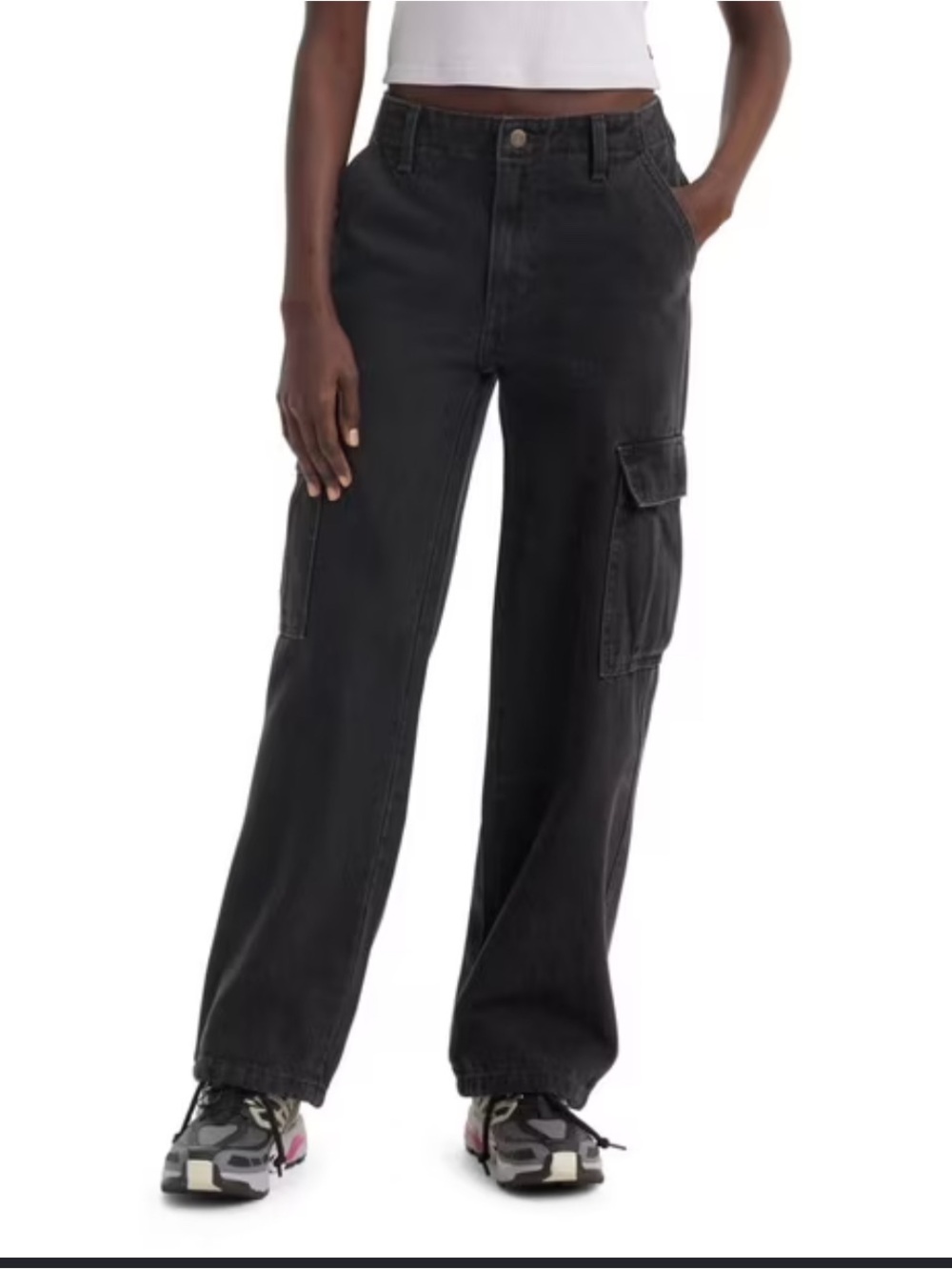Levi's Black Wide-Leg Cargo Jeans